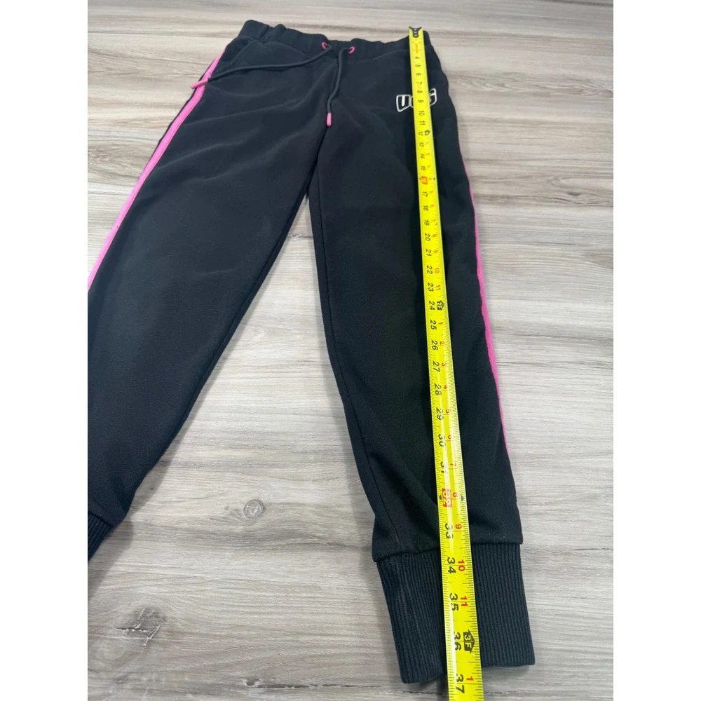 UGG Black Joggers Hot Pink Side Stripe Y2K Sporty Aesthetic XS Cozy Lounge Pants
